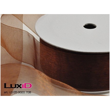 Organza woven edge 708 bruin 38mm x 25m